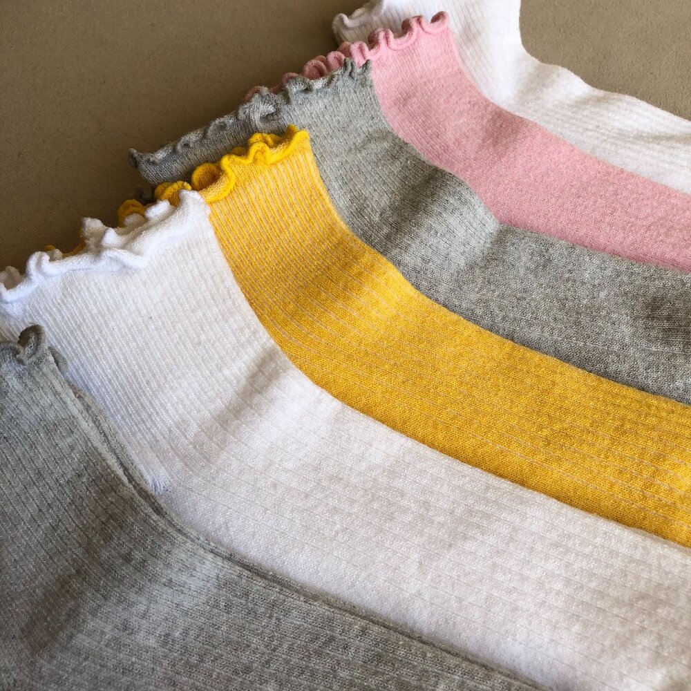 6 Pairs New Womens Socks Short Low Cut Ankle Ruffle Socks for Women